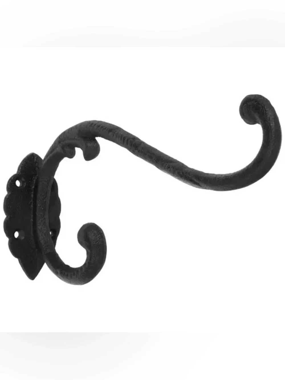 (2) Black Victorian Metal Wall Hook